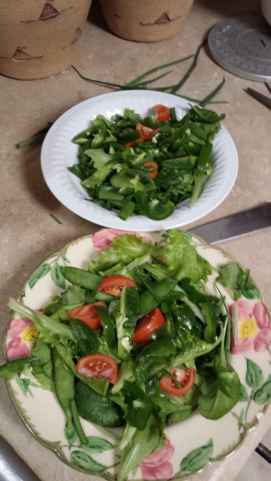 homemade greens salad